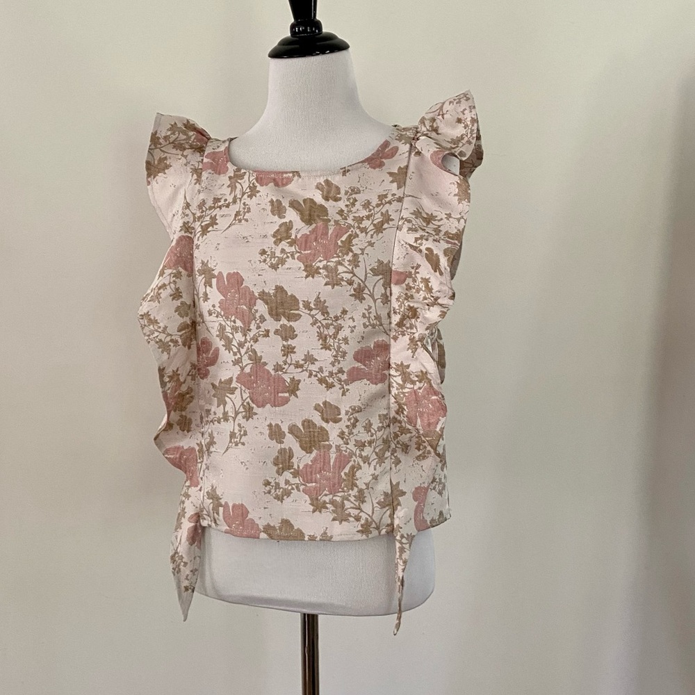 Leith Floral Ruffle Sleeveless Top - Picture 6 of 9